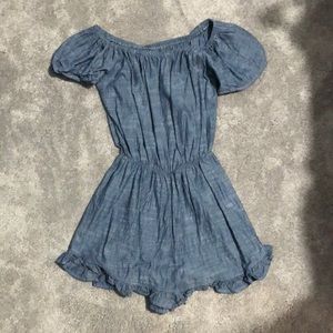Off The Shoulder Denim Romper